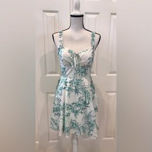 Speechless Off White/Sea Green Floral Strap Dress NWT size 7 Juniors